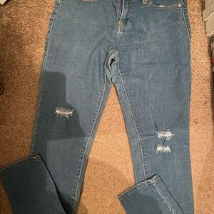 No Boundaries Blue Distressed Skinny Jeans